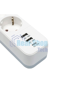 Сетевой фильтр Гарнизон EPS-3-CU2-W-2 2.0 Мультипорт 3 р, 10А, 1xType-C PD, 2 х USB QC, 2 м, ур.защиты 2+, белый, пак (21448)