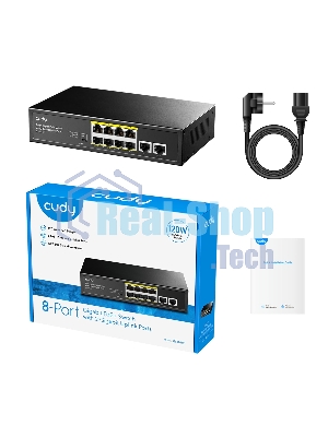 Коммутатор Cudy GS1010P, 8×1 Гбит/с, 2×1 Гбит/с