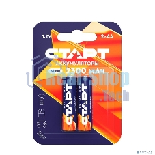 Аккумуляторы СТАРТ HR6 AA 2300mAh Ni-MH BL2 24/384, AA, 2300 мАч, 2 шт. в блистере