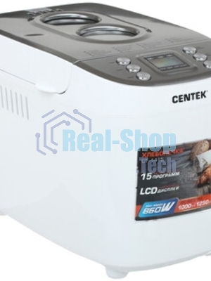 Хлебопечка Centek CT-1415 белый/серебристый, 860 Вт, 1.5 кг, 15 программ