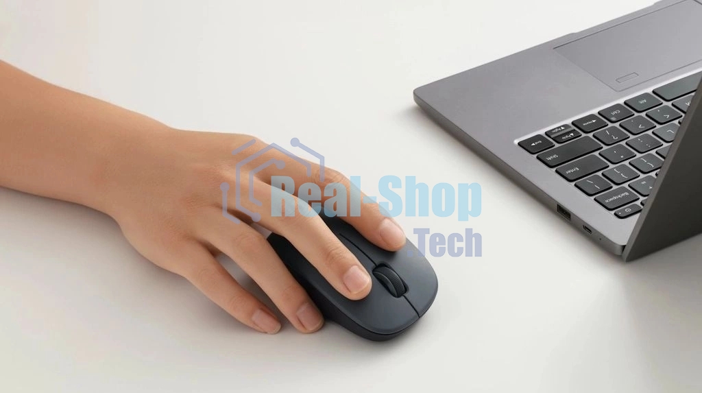 Мышь беспроводная Xiaomi Wireless Mouse Comfort Edition черный, 1200 dpi, радиоканал, USB, кнопки - 3