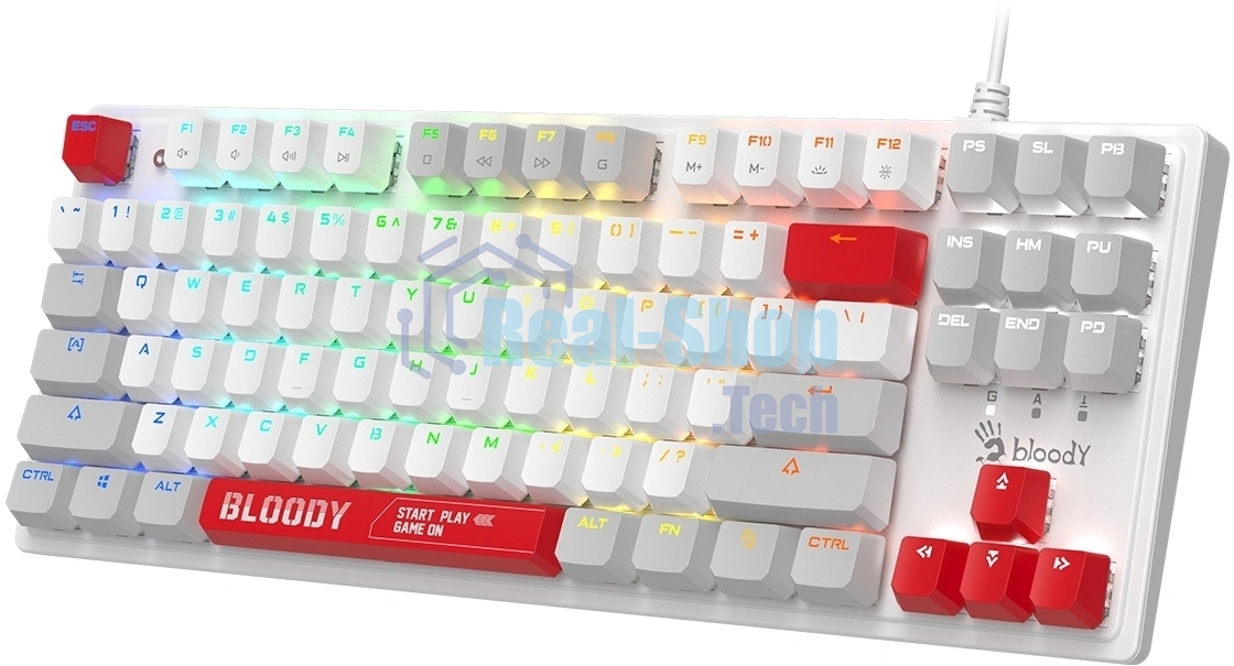 Клавиатура A4Tech S310N механическая белый/красный USB Multimedia for gamer