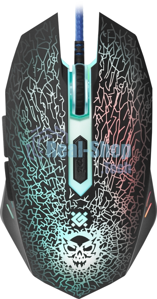 Мышь проводная Defender Shock GM-110L черный, 3200 dpi, USB, кнопки - 6