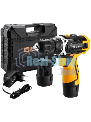 Дрель-шуруповерт Deko DKCD12FU-Li, 12 В, 2 Ач, 28 Нм, щеточный