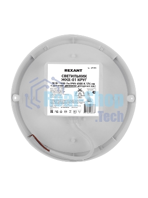 Светильник светодиодный пылевлагозащищенный Rexant ЖКХ-01 круг 18 Вт 1800 Лм IP65 6500 K 174 мм с датчиком движения дежурный свет