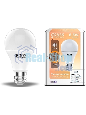 Лампа Светодиодная Gauss Smart Home DIM E27 A60 8.5 Вт 2700К 1/10/40