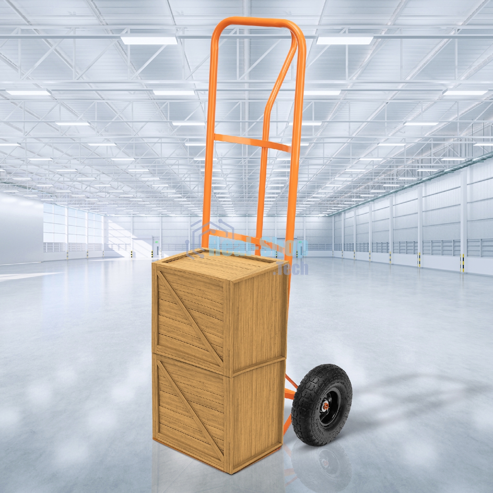 Тележка ручная Сибртех 2-х колесная НТ1805, г/п 150кг, п/н колеса d260мм, платформа 350x235