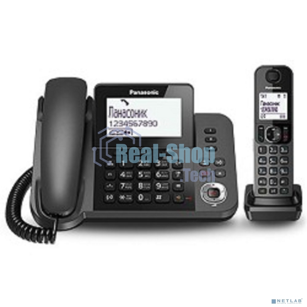 Телефон беспроводной (DECT) Panasonic KX-TGF320RUM серый металлик автооветчик АОН
