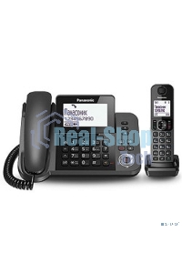Телефон беспроводной (DECT) Panasonic KX-TGF320RUM серый металлик автооветчик АОН