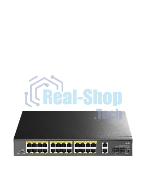 Коммутатор Cudy GS1026PS2, 24×1 Гбит/с, 2×1 Гбит/с Combo (RJ-45/SFP), 2×1 Гбит/с SFP