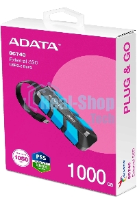 Внешний SSD ADATA SC740, 1TB, USB 3.2 Gen 2 Type-C, R/W 1050/1000, синий