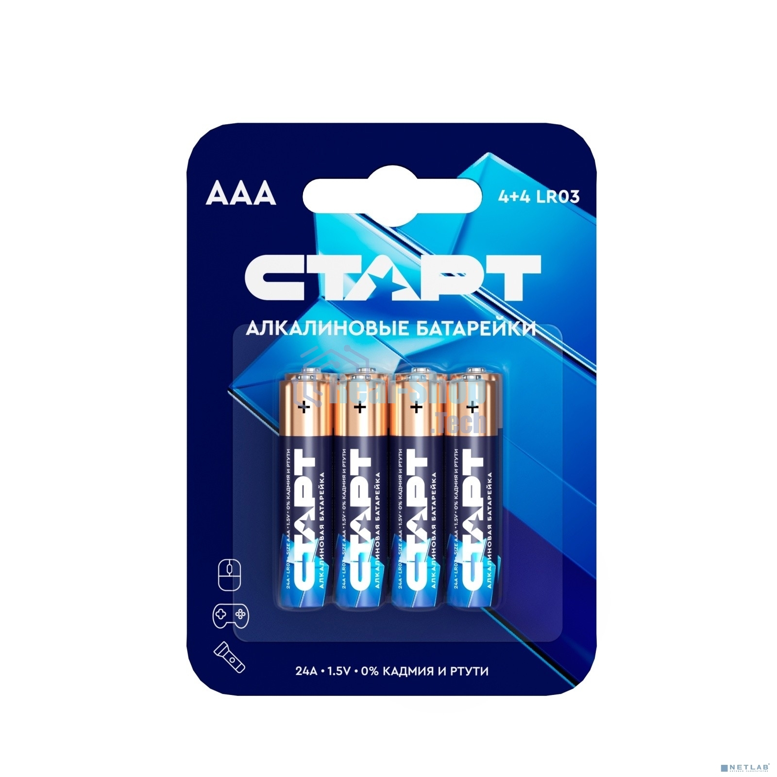 Батарейки СТАРТ LR03-BL8 BLUE 96/960, AAA, 4+4 шт. на блистере