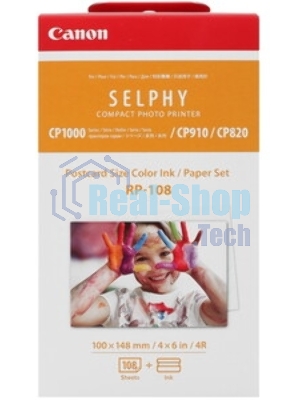 Набор Canon RP-108 (8568B001) бумага (10x15см) и цветные красители для SELPHY CP1200. 108 страниц.