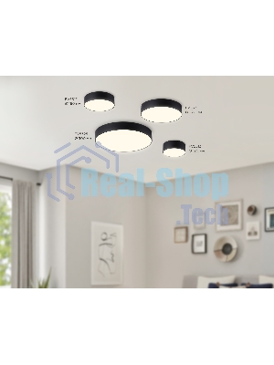 Потолочный светодиодный светильник Ambrella light FV5525 BK черный LED 35W 3000K D300*58 (Без ПДУ)