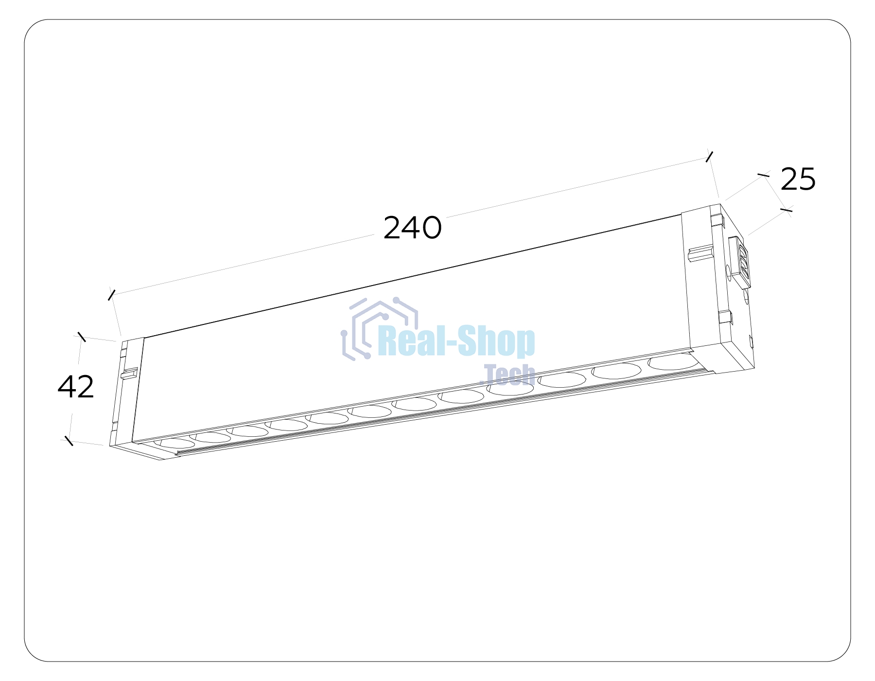 Управляемый светодиодный светильник для шинопровода Magnetic Ambrella light GL1301 WH белый IP20 12W 3000K-6400K 220V 24° 232*25*42 (Без ПДУ)
