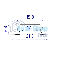 Алюминиевый профиль Ambrella light GP1001WH белый 2000*21.5*6.8