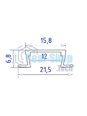 Алюминиевый профиль Ambrella light GP1001WH белый 2000*21.5*6.8
