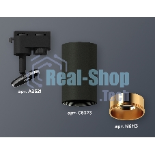 Светильник Ambrella light XT6323023 SBK/PYG черный песок/золото желтое полированное MR16 GU5.3 (A2521, C6323, N6113)