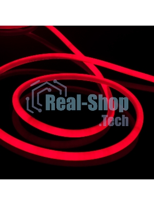 Лента светодиодная LS003 220V/ Гибкий неон 9.6W 144Led 2835 IP67 16mm круглый красный, 50 м