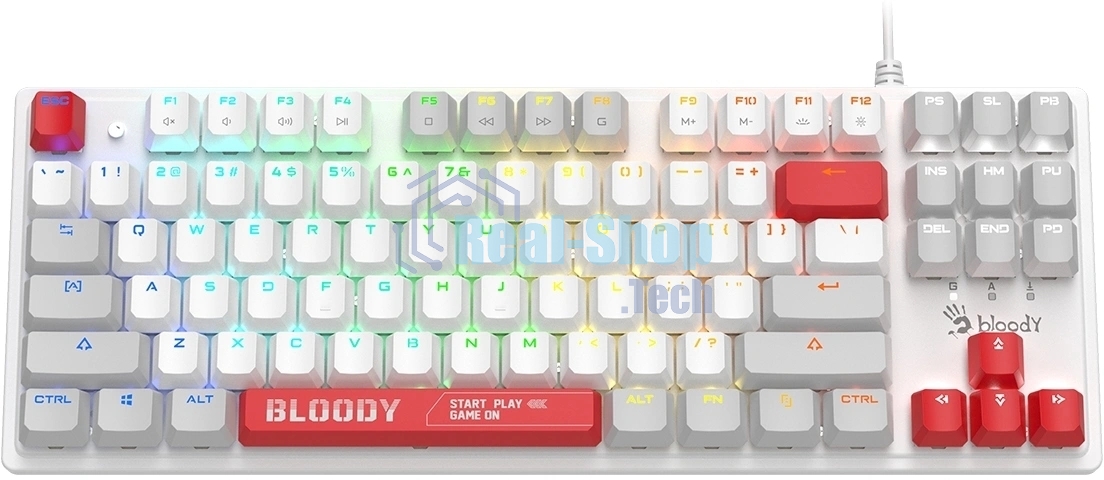 Клавиатура A4Tech S310N механическая белый/красный USB Multimedia for gamer