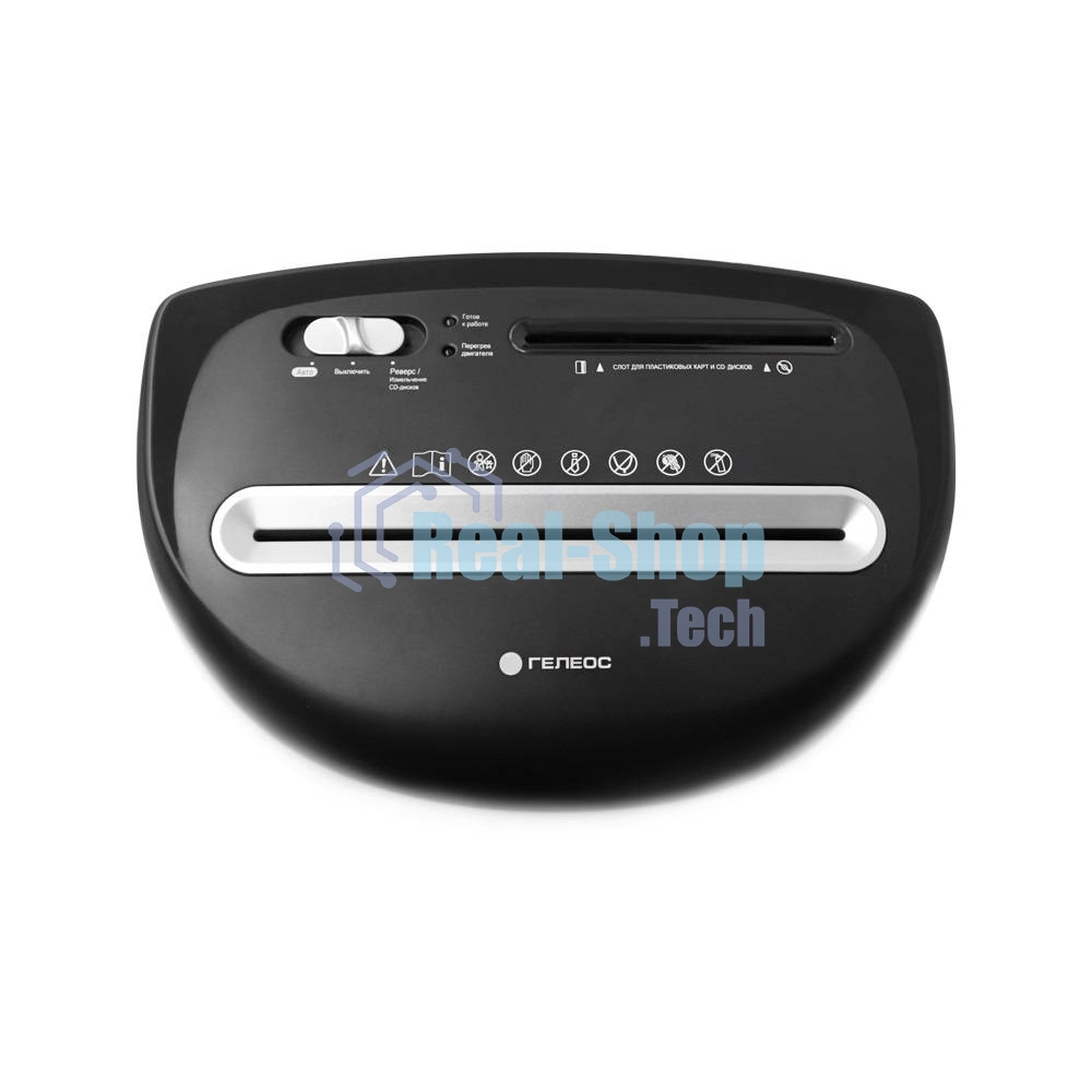 Шредер ГЕЛЕОС Уничтожитель документов УП23-4 DIN P-4 (4 ур-нь секр.), фрагмент 3,9х35мм, 14-16 лист (70г/м2), CD/пл.карты/скрепки/скобы, 23 л.