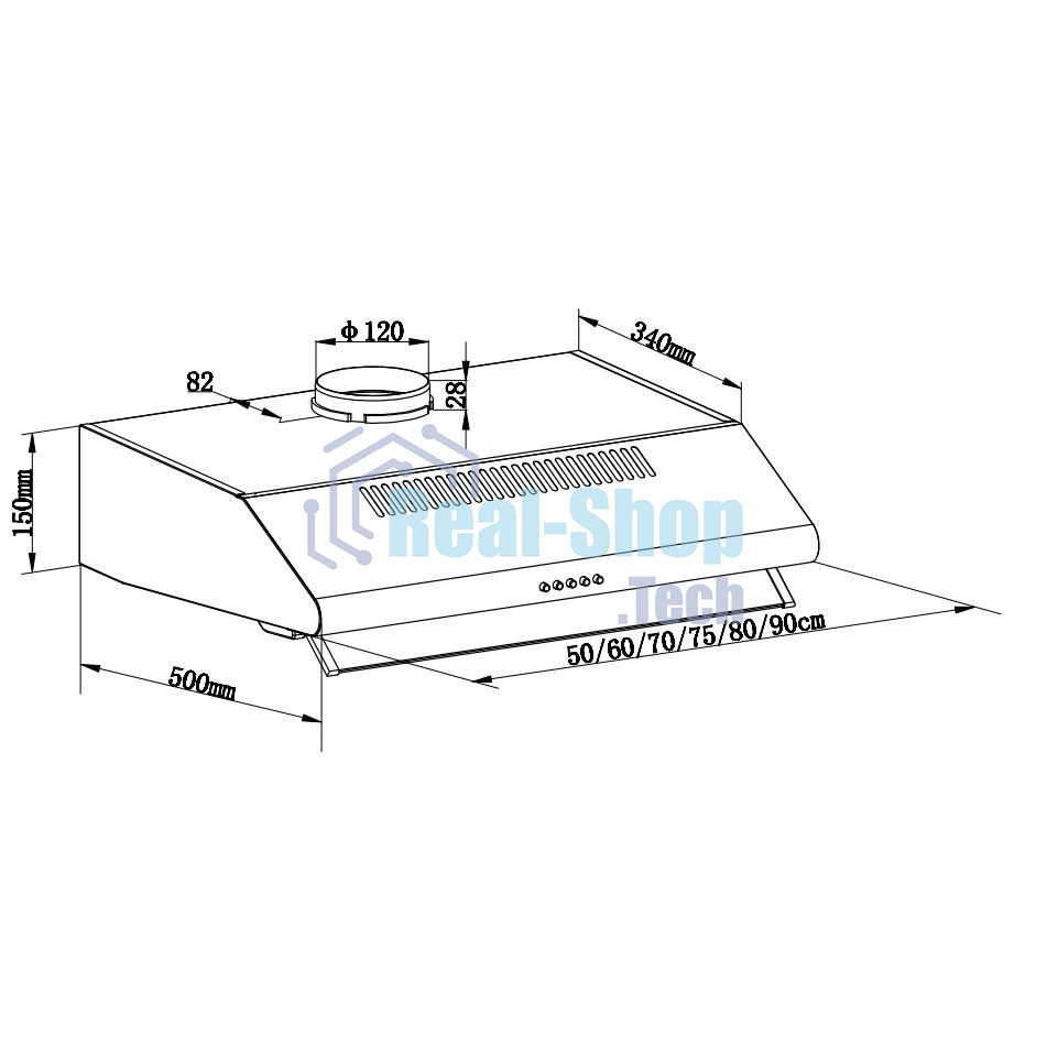 Вытяжка козырьковая Maunfeld MP-1 60 черный, 60 см, 520 куб. м/ч, 49 дБ