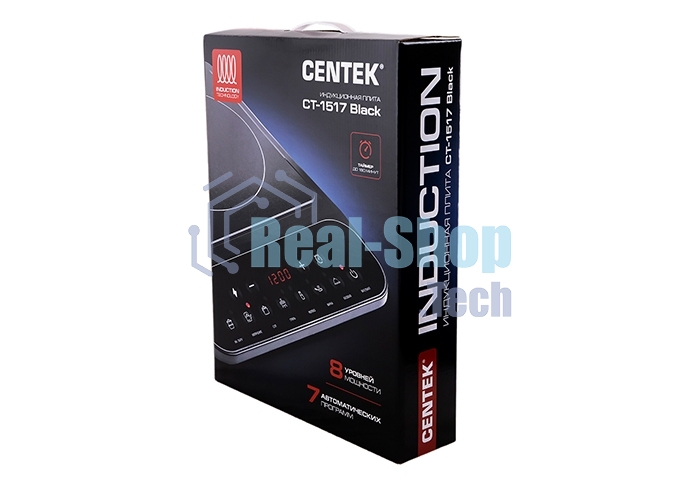 Плита настольная электрическая Centek CT-1517 черный, 2 кВт, индукция, конфорки - 1, стеклокерамика, сенсор