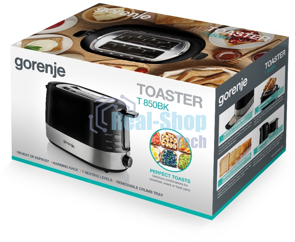 Тостер Gorenje T850BK 850Вт черный/серебристый