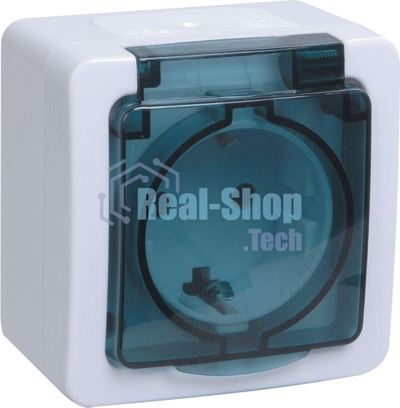 Розетка Iek ERMP12-K03-16-54-EC РСб20-3-ГПБд роз 1м с з/к о/у IP54 (цвет крышки:дымчатый) ГЕРМЕС PLUS