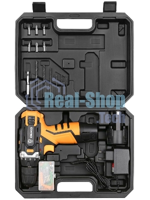 Дрель-шуруповерт Deko DKCD12FU-Li, 12 В, 2 Ач, 28 Нм, щеточный