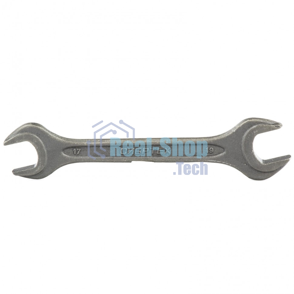 Ключ рожковый Сибртех, 17 х 19 мм, CrV, фосфатированный, ГОСТ 2839