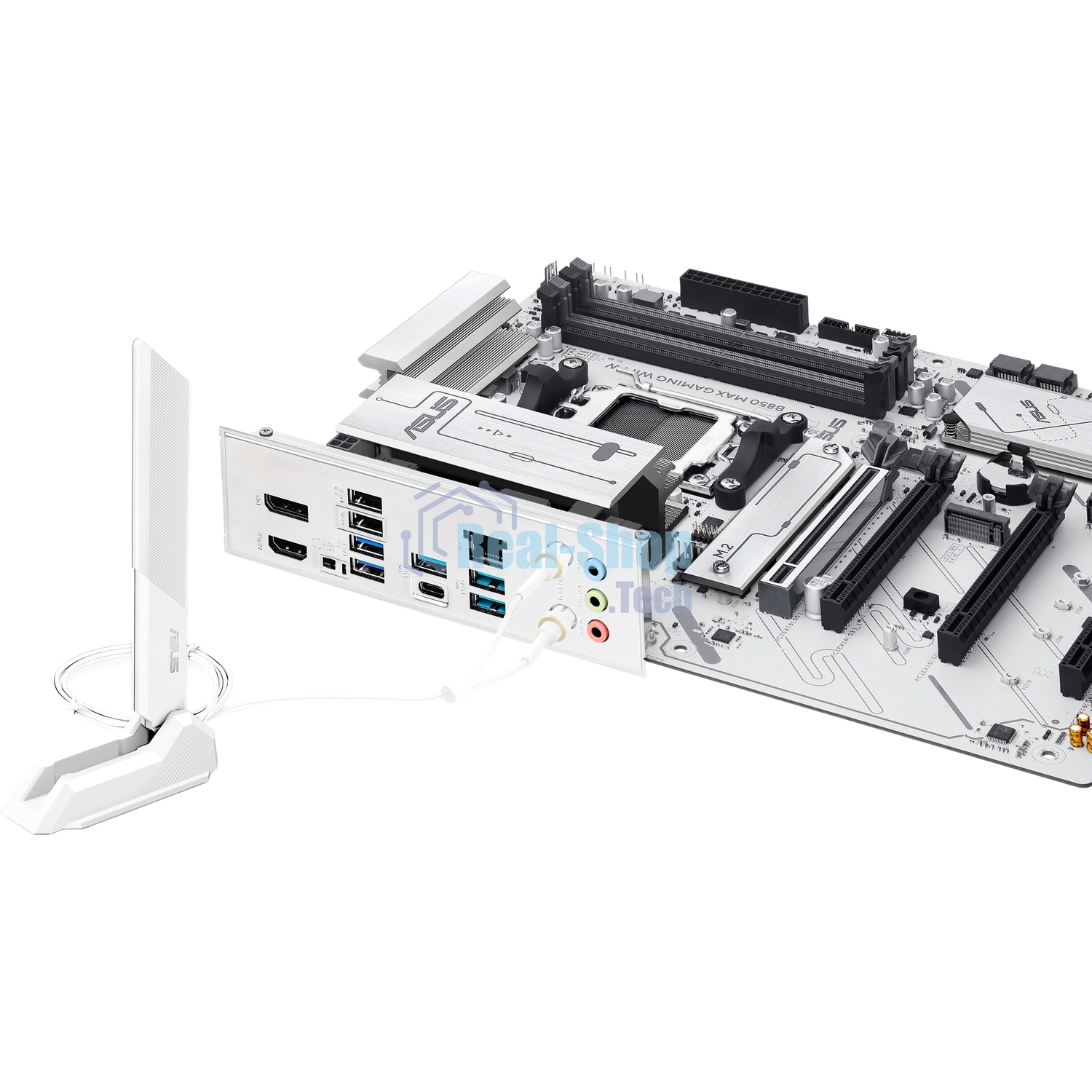 Материнская плата ASUS B850 MAX GAMING WIFI W, AM5, AMD B850, 4xDDR5, 4xSATA, 3xM.2, 1xPCIe 5.0 x16, 1xPCIe 4.0 x4, 2xPCIe 3.0 x1, 1xDisplayPort, 1xHDMI, 1x2.5Gb LAN, Wi-Fi 6E, Bluetooth 5.3, 1xUSB-C 10Gbps, 3xUSB-A 10Gbps, 2xUSB-A 5Gbps, 2xUSB-A 2.0, 3x3