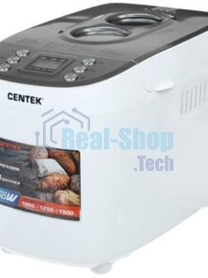 Хлебопечка Centek CT-1415 белый/серебристый, 860 Вт, 1.5 кг, 15 программ