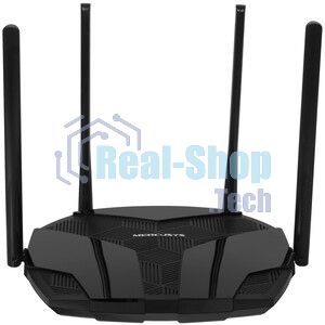 Роутер Mercusys MR70X AX1800 Dual-Band WiFi 6 Router, 574 Mbps at 2.4 GHz + 1201 Mbps at 5 GHz,4× Fixed External Antennas, 3× Gigabit LAN Ports, 1× Gigabit WAN Port, 1024-QAM, OFDMA, Router/Access Point Mode, MU-MIMO, WPA3, TWT, BSS Color