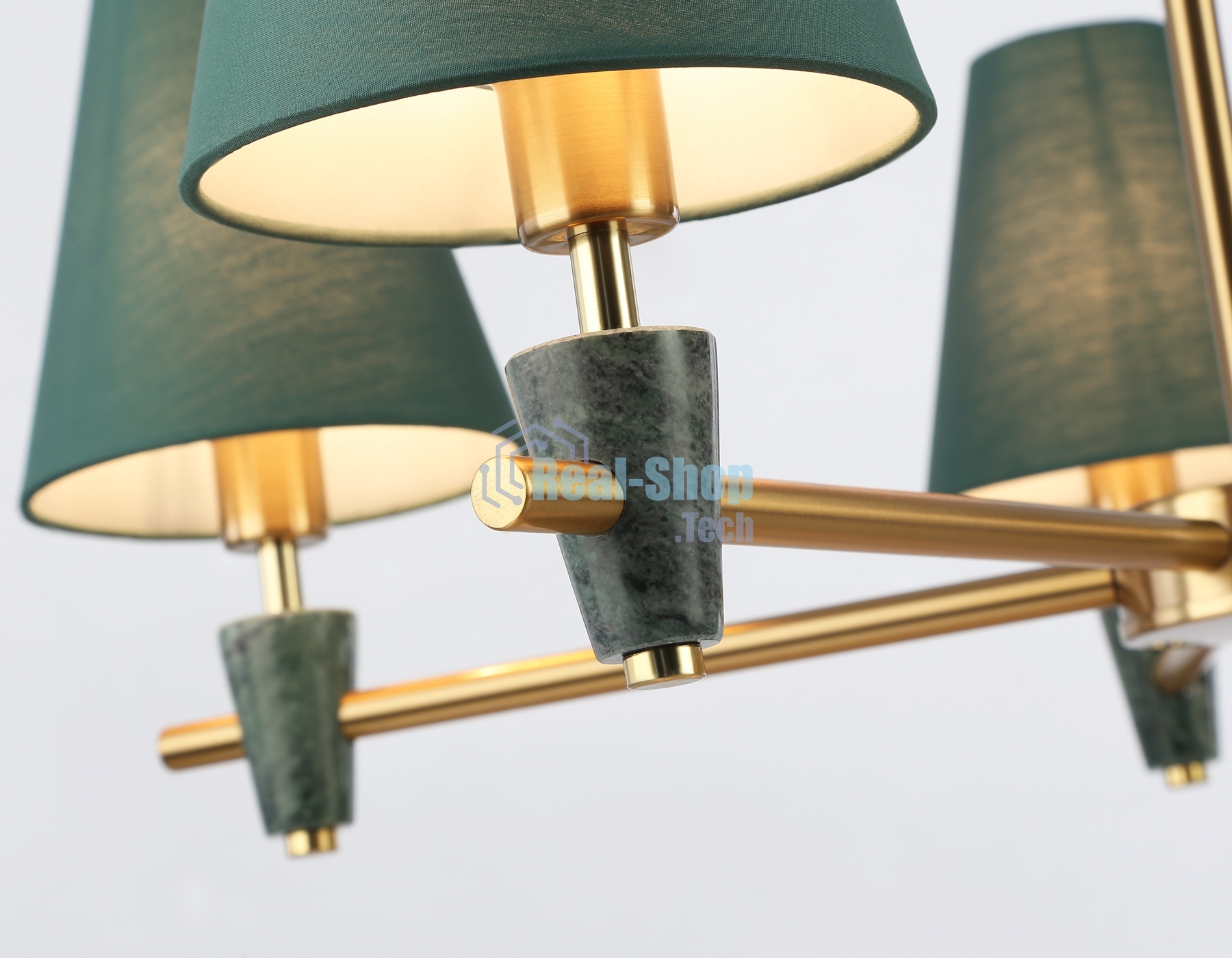 Люстра Ambrella light LH75051/5 BS/GN латунь/зеленый E14*5 max 40W D700*580
