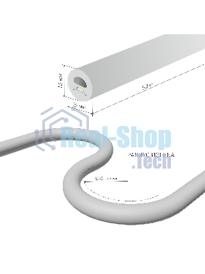 Лента светодиодная LS003 220V/ Гибкий неон 9.6W 144Led 2835 IP67 16mm круглый красный, 50 м