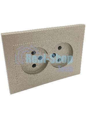 Ovivo Розетка 2-ая б/з ГРАНО (GRANO), антрацит, 400-130300-908