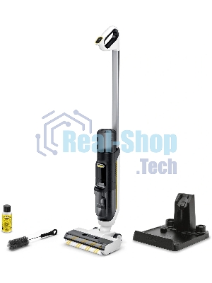 Пылесос вертикальный моющий Karcher FCV 3 белый/черный, питание от аккумулятора, 160 Вт, уборка сухая/влажная, пылесборник 0.8 л
