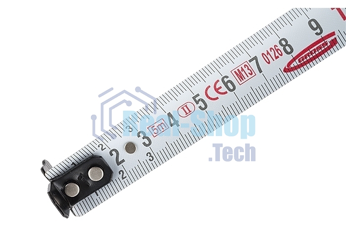 Рулетка Gross 31123 ''doppelhaken'' 5 м x 19 мм двухсторонний зацеп нейлон двуст. шкала автоматич