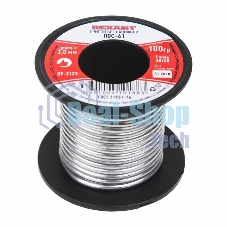 Припой катушка Rexant ПОС-61 без канифоли (O2,0мм, 100гр)