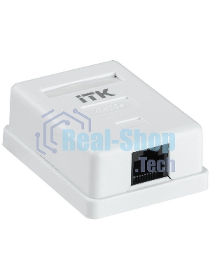 Настенная информационная розетка RJ45 8P8C, кат.5Е, UTP, 1-порт, белая 