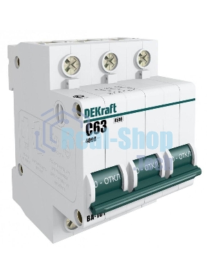 Выключатель автоматический модульный DEKraft 3п C 63А 4.5кА ВА-101 11084DEK