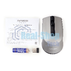 Мышь беспроводная Гарнизон GMW-475 серый, 1000 dpi, радиоканал, USB, кнопки - 3