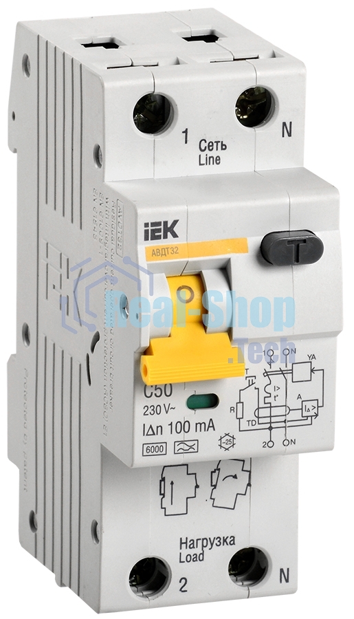 Выключатель автоматический дифференциального тока Iek MAD22-5-050-C-100 АВДТ 32 C50 100мА
