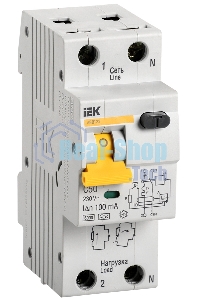 Выключатель автоматический дифференциального тока Iek MAD22-5-050-C-100 АВДТ 32 C50 100мА