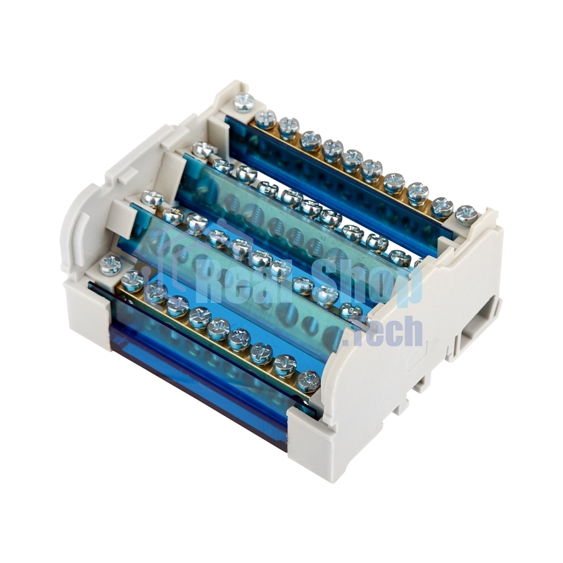 Шина на DIN-рейку в корпусе (кросс-модуль) Rexant 4х11