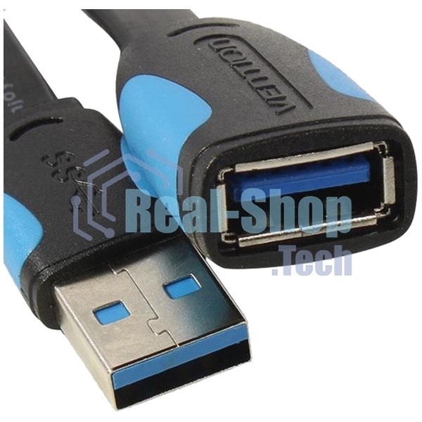 Кабель-удлинитель Vention USB 3.0 AM/AF - 3 м плоский VAS-A13-B300