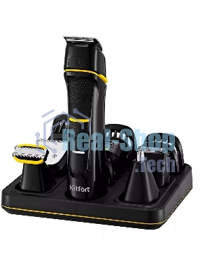 Триммер Kitfort КТ-3141-1 черный/желтый 5Вт (насадок в компл:14шт)