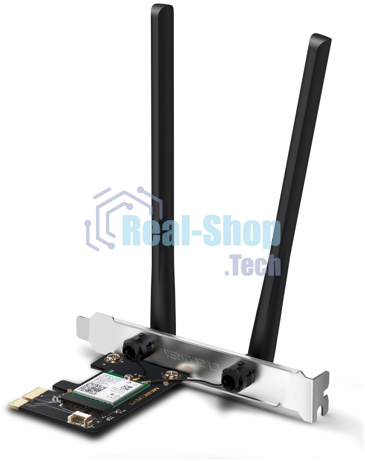 Сетевой адаптер Wi-Fi + Bluetooth Mercusys MA80XE AX3000 PCI Express (ант.внеш.несъем.) 2ант.