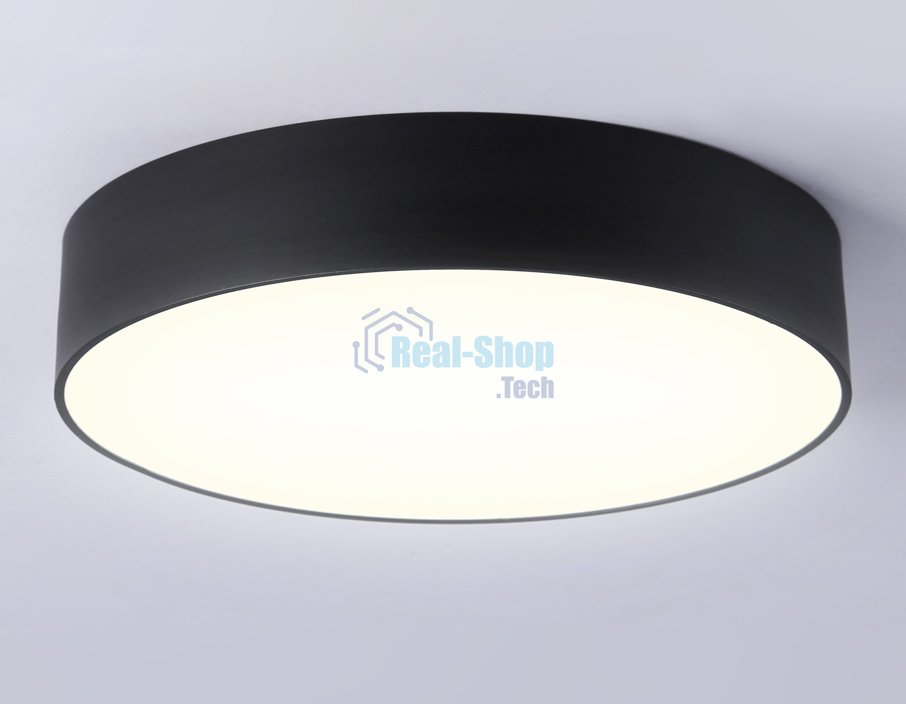Потолочный светодиодный светильник Ambrella light FV5525 BK черный LED 35W 3000K D300*58 (Без ПДУ)